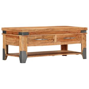 vidaXL Kavos staliukas, 110x52x45 cm, akacijos medienos masyvas