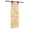 vidaXL Slankios durys Natūrali ir juoda 70 x 210 cm