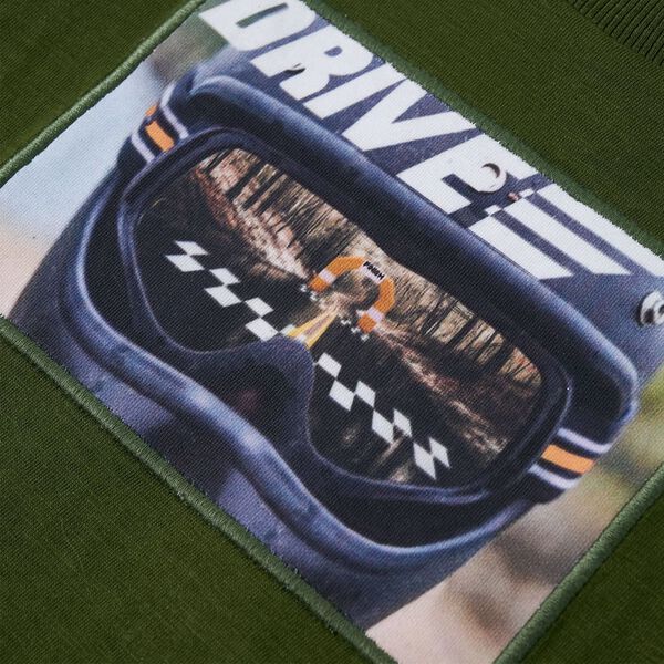 Vaikiški marškinėliai ilgomis rankovėmis, chaki spalvos, 128 dydžio