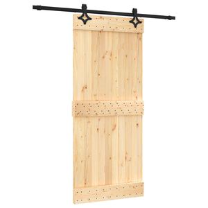 vidaXL Slankios durys 90 x 210 cm Natūrali ir juoda