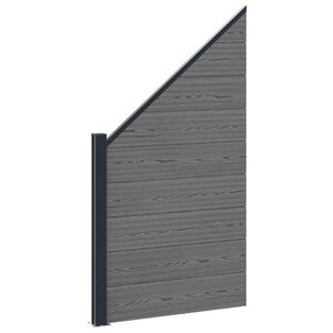 vidaXL Tvoros rinkinys 95 x 180 cm WPC ir aliuminis Pilka