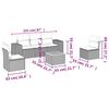 vidaXL Sofos komplektas su pagalvėlėmis, 6 dalių, pilkas, poliratanas