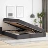 vidaXL Lova su daiktų laikymo vieta ir čiužiniu 2 pcs Pilka Oda