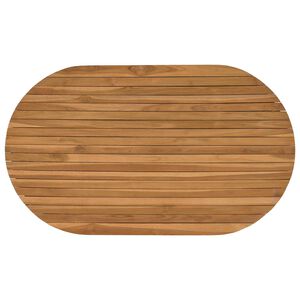 vidaXL Stalo vir&scaron;us 120 x 70 x 3,5 cm Ovalo Kieto teka medžio Natūrali