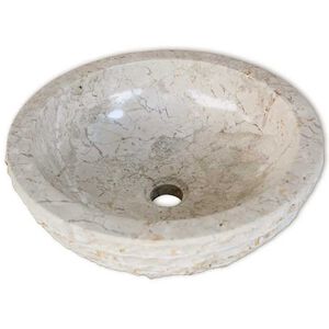 vidaXL Kriauklė, kreminė, 40 cm, marmuras
