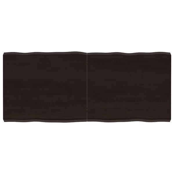 vidaXL Stalvir&scaron;is, tamsiai ruda, 140x60x(2-6) cm, medienos masyvas