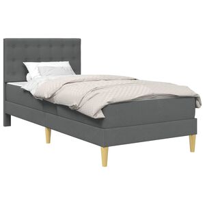 vidaXL Lovos rėmas su čiužiniu Tamsiai pilka 80 x 200 cm Audinys