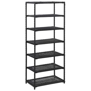 vidaXL Stovas batams, juodos spalvos, 50x30x120cm, poliratanas