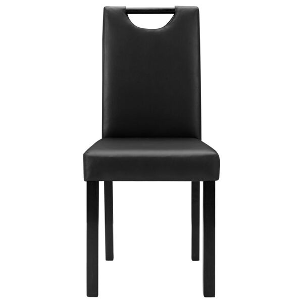 vidaXL valgomojo kėdės, 6vnt., juodos spalvos, dirbtinė oda