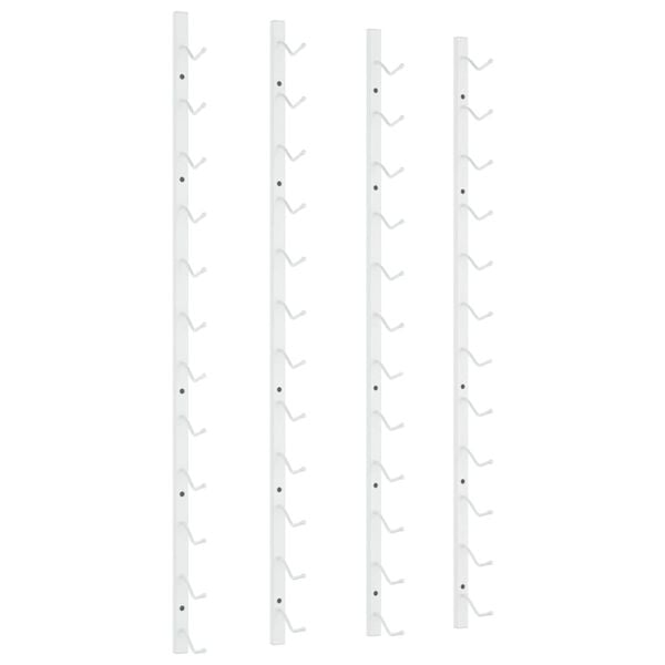 vidaXL Prie sienos montuojami vyno laikikliai, 2vnt., balti, geležis