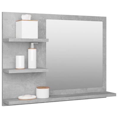 vidaXL Vonios kambario veidrodis, betono pilkas, 60x10,5x45cm, MDP
