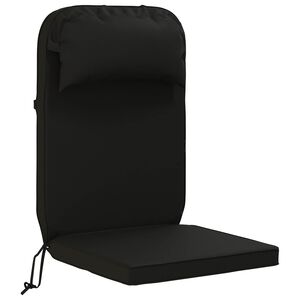 vidaXL Saulės poilsio pagalvė 100% poliesteris Juoda 55 x 124 x 5 cm