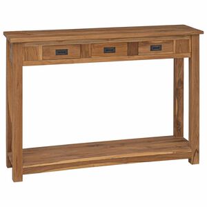 vidaXL Konsolinis stalas Natūrali 110 x 30 x 80 cm Kieto teka medžio