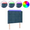 vidaXL Galvūgalis su LED, tamsiai mėlynas, 103x16x118/128cm, aksomas