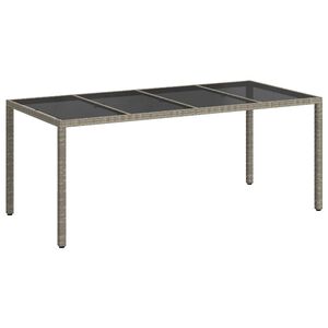 vidaXL Sodo stalas Pilka 190 x 90 x 75 cm poliratanas