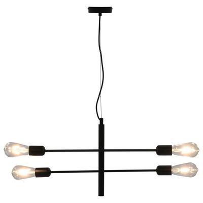 vidaXL Lubinis šviestuvas su kaitrinėmis lemputėmis, juodas, 2W, E27