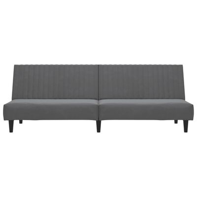 vidaXL Dvivietė sofa-lova, tamsiai pilkos spalvos, aksomas