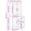 vidaXL Auk&scaron;tas spintelė Juodas ąžuolas 69,5 x 34 x 180 cm