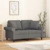 vidaXL Dvivietė sofa su pagalvėmis, tamsiai pilka, 120cm, audinys