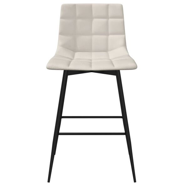 vidaXL Baro taburetės, 2vnt., kreminės spalvos, aksomas