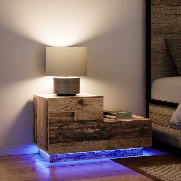 vidaXL &Scaron;alia lovos spintelė su stalčių Senas medis 70 x 36 x 40,5 cm.