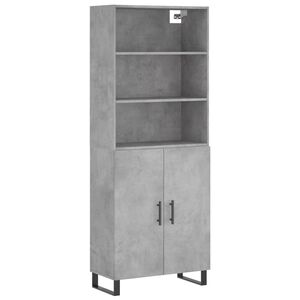 vidaXL Komoda, betono pilkos spalvos, 69,5x34x180cm, apdirbta mediena