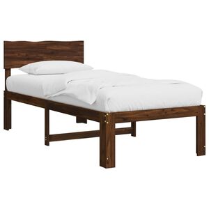 vidaXL Viengulė lova su galvūgaliu ROSTOCK Tamsiai rudas 90 x 190 cm