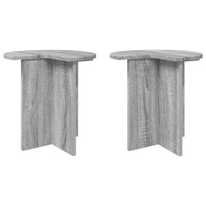 vidaXL &Scaron;oninis stalas 2 pcs Pilka sonoma ąžuolo &Oslash; 39 x 38 cm
