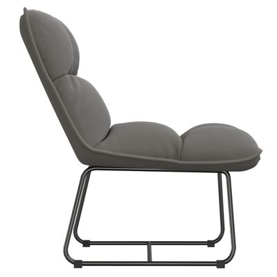 vidaXL Poilsio kėdė su metaliniu rėmu, šviesiai pilka, aksomas