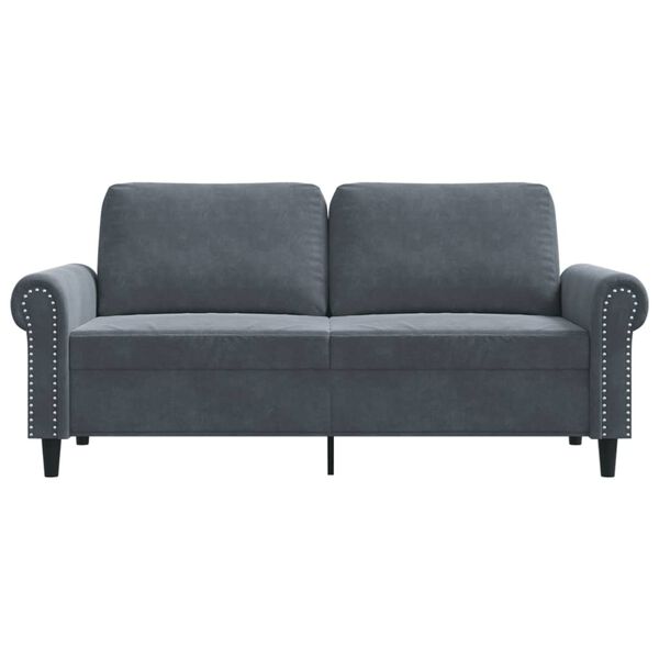 vidaXL Dvivietė sofa, tamsiai pilkos spalvos, 140cm, aksomas