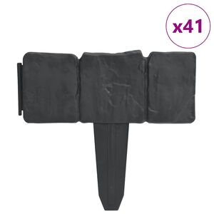vidaXL Vejos tvorelės, 41vnt., plastikas, 10m, akmens imitacijos