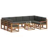 vidaXL Lauko sofos komplektas 10 pcs Natūralus ir antracitas