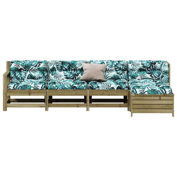 vidaXL Sodo poilsio komplektas su pagalvėlėmis, 5 dalių, pu&scaron;is