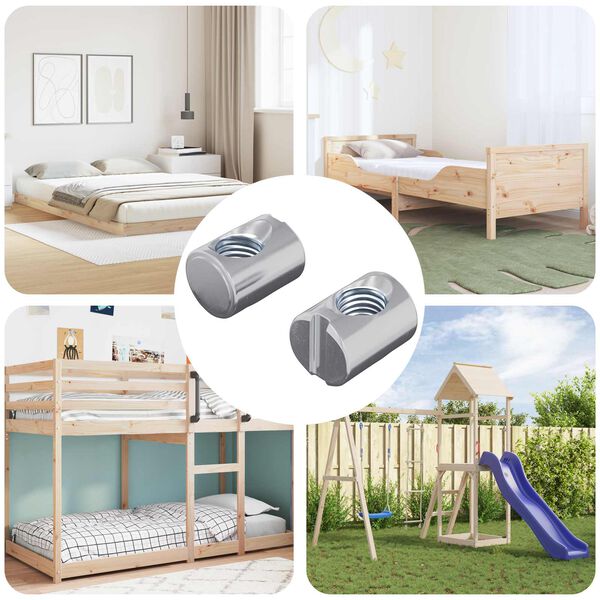 vidaXL Cilindrinė veržlė 2 pcs Sidabro M6 x 13 mm Geležis