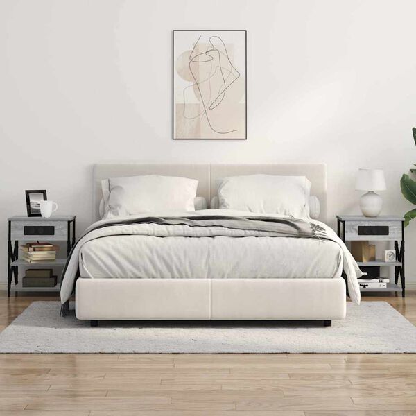 vidaXL &Scaron;alia lovos spintelė su lentyna Pilkas Sonoma 41 x 31 x 51 cm