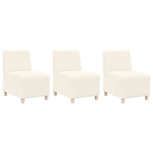 vidaXL Modulinis sofa vienetas be rankų 3 pcs Kreminė 55 x 74 x 82 cm