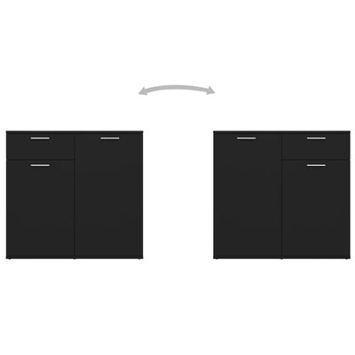 vidaXL Šoninė spintelė, juodos spalvos, 160x36x75cm, MDP