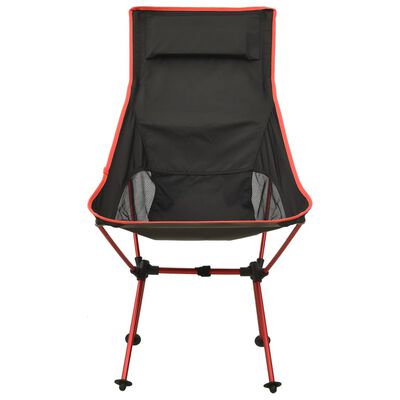 vidaXL Sulankstoma stovyklavimo kėdė, juodos spalvos, PVC ir aliuminis