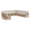 vidaXL Lauko sofos komplektas 11 pcs Natūralus ir grietinėlės baltas