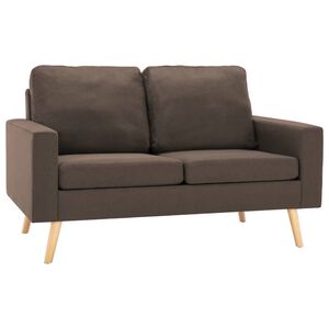vidaXL Dvivietė sofa, rudos spalvos, audinys