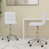 vidaXL Pasukamos valgomojo kėdės, 2vnt., baltos spalvos, dirbtinė oda