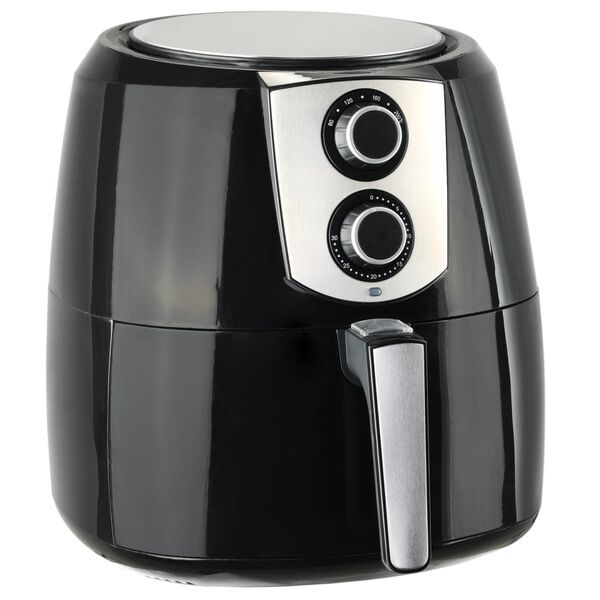 vidaXL Kar&scaron;to oro gruzdintuvė XXL, 1800W, 7l, nerūd. plienas, juoda