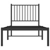 vidaXL Metalinis lovos rėmas su galvūgaliu, juodos spalvos, 75x190cm