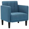 vidaXL Sofa-kėdė su porankiais, mėlyna, 53 cm, aksomas