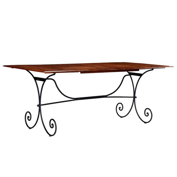 vidaXL Valgomojo stalas, 200x100x76cm, mediena su medaus apdaila