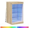vidaXL &Scaron;oninė spintelė su LED lemputėmis, ąžuolo spalvos, 41x37x67cm
