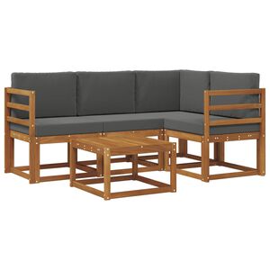 vidaXL Lauko sofos komplektas su pagalve 5 pcs Natūralus ir antracitas