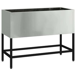 vidaXL Pakeltas Sodo Vazonas Sidabro 60 x 26 x 45 cm Cinkuota plienas