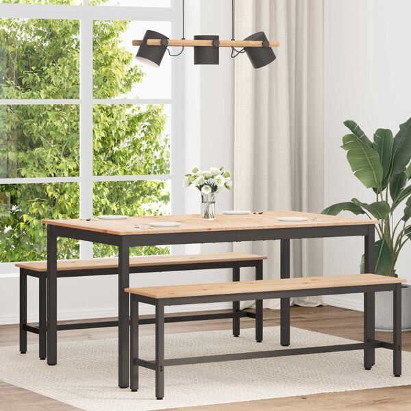 vidaXL Valgomojo stalas Natūrali 150 x 90 x 75 cm