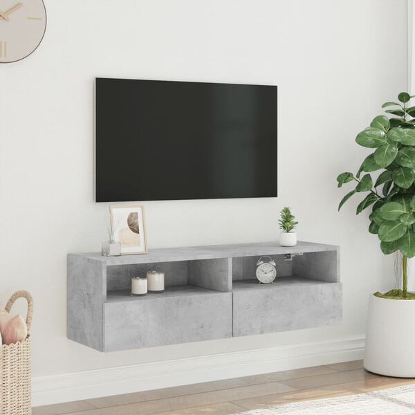 vidaXL Sieninė TV spintelė, betono pilka, 100x30x30cm, mediena